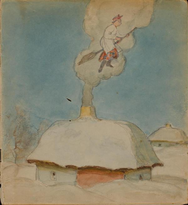 Кричевський В.Г. (1873-1952).  Зошит з ескізами ілюстрацій до повісті М. Гоголя «Ніч перед Різдвом», 1950 р.